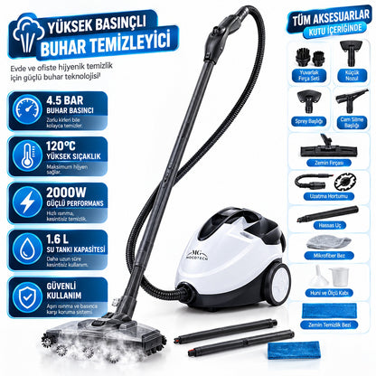 Evde Deterjan Devrini Bitiren 10'u 1 Arada Buhar Gücü: Mogotech MG-101 (1500W)